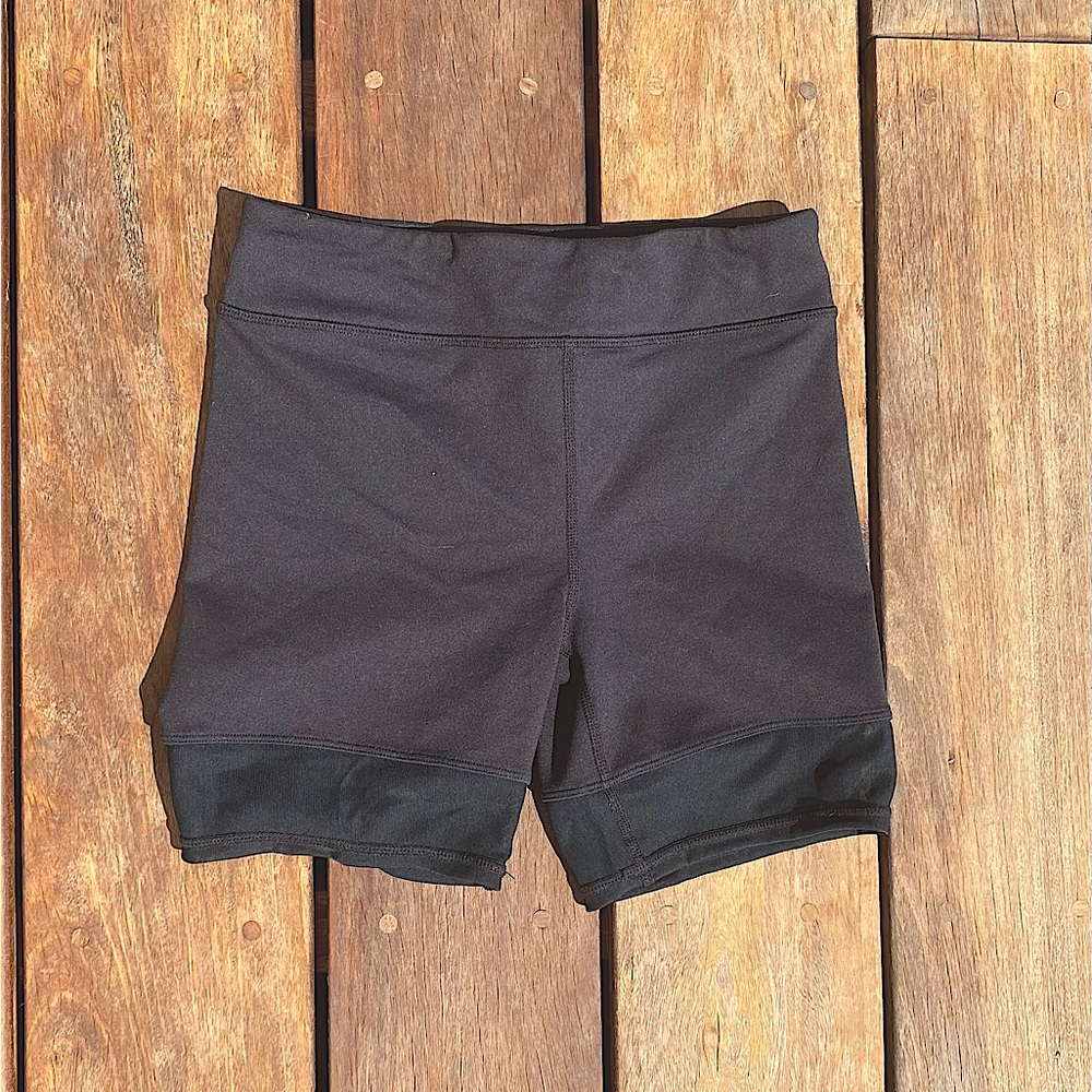 Zella black biker shorts with mesh